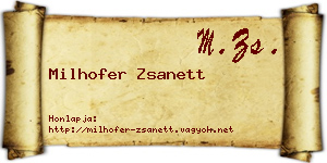 Milhofer Zsanett névjegykártya