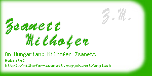 zsanett milhofer business card